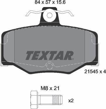 Textar 2154501 - Тормозные колодки, дисковые, комплект www.parts5.com