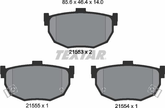 Textar 2155301 - Bremsbelagsatz, Scheibenbremse www.parts5.com