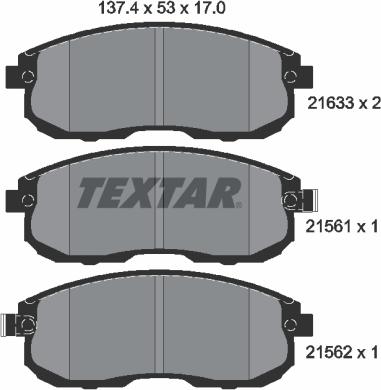 Textar 2156101 - Juego de pastillas de freno www.parts5.com