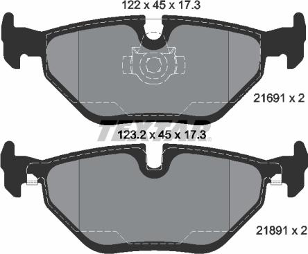 Textar 2169103 - Komplet kočnih obloga, disk kočnica www.parts5.com