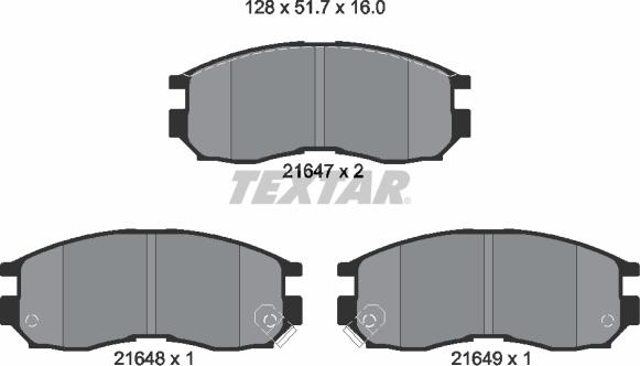 Textar 2164701 - Zestaw klocków hamulcowych, hamulce tarczowe www.parts5.com