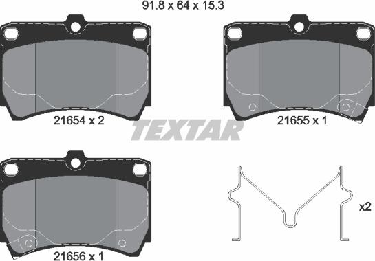 Textar 2165404 - Brake Pad Set, disc brake www.parts5.com