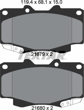 Textar 2168001 - Komplet kočnih obloga, disk kočnica www.parts5.com