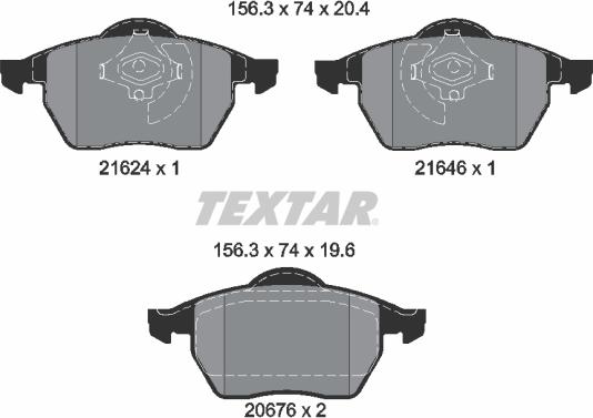 Textar 2162402 - Juego de pastillas de freno www.parts5.com