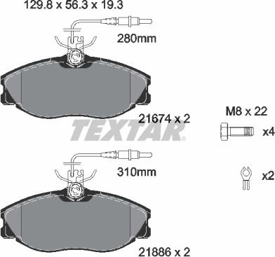 Textar 2167403 - Kit de plaquettes de frein, frein à disque www.parts5.com