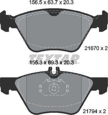 Textar 2167001 - Fékbetétkészlet, tárcsafék www.parts5.com