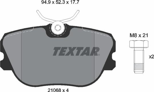 Textar 2106804 - Brake Pad Set, disc brake www.parts5.com