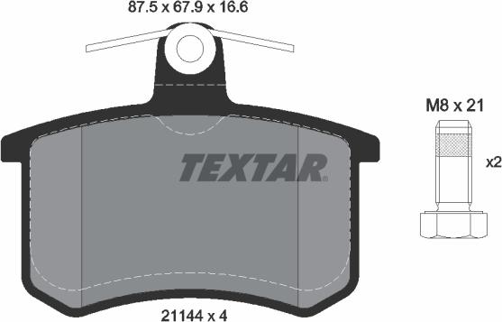 Textar 2114401 - Fékbetétkészlet, tárcsafék www.parts5.com