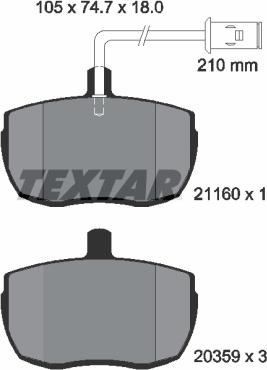 Textar 2116002 - Тормозные колодки, дисковые, комплект www.parts5.com