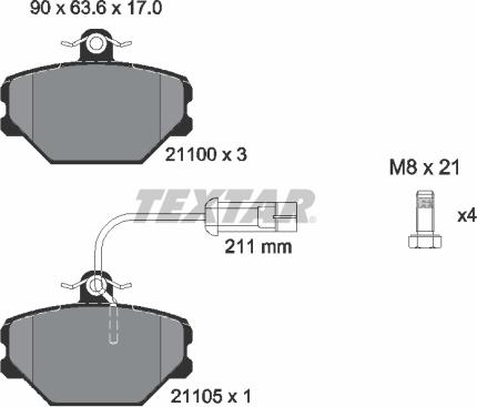 Textar 2110005 - Fren balata seti, diskli fren www.parts5.com