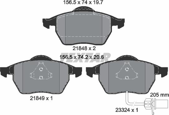 Textar 2184903 - Zestaw klocków hamulcowych, hamulce tarczowe www.parts5.com