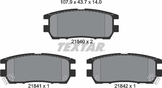 Textar 2184002 - Brake Pad Set, disc brake www.parts5.com