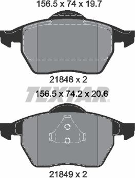 Textar 2184802 - Sada brzdových platničiek kotúčovej brzdy www.parts5.com