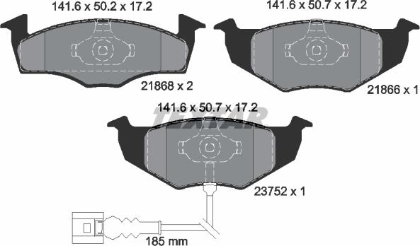 Textar 2186801 - Set placute frana,frana disc www.parts5.com