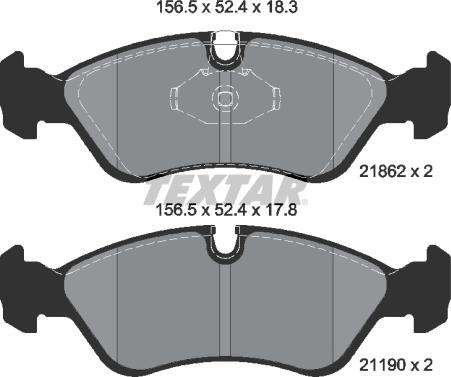 Textar 2186201 - Brake Pad Set, disc brake www.parts5.com