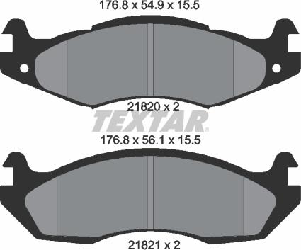 Textar 2182001 - Set placute frana,frana disc parts5.com