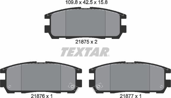 Textar 2187501 - Тормозные колодки, дисковые, комплект www.parts5.com