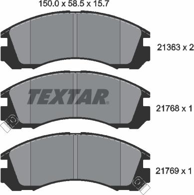 Textar 2136301 - Zestaw klocków hamulcowych, hamulce tarczowe www.parts5.com