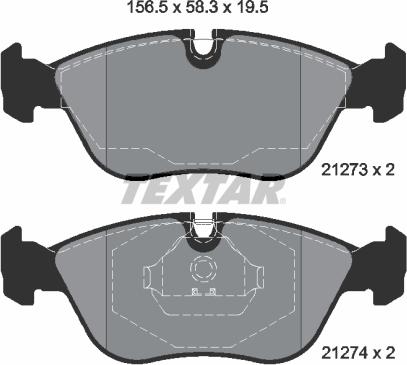 Textar 2127304 - Brake Pad Set, disc brake www.parts5.com