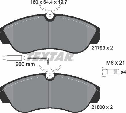 Textar 2179901 - Тормозные колодки, дисковые, комплект www.parts5.com