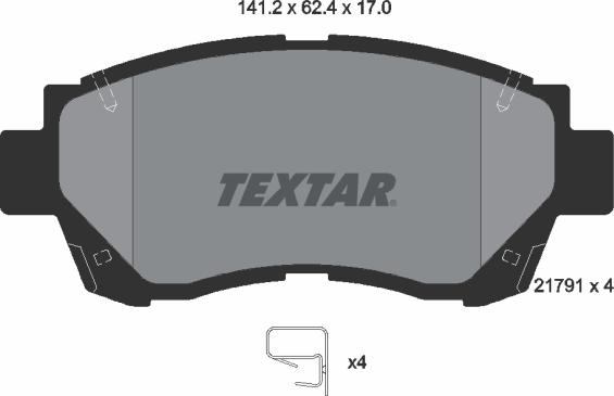 Textar 2179101 - Комплект спирачно феродо, дискови спирачки www.parts5.com