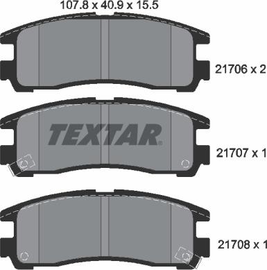 Textar 2170602 - Brake Pad Set, disc brake www.parts5.com