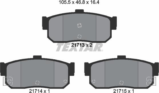 Textar 2171301 - Brake Pad Set, disc brake www.parts5.com