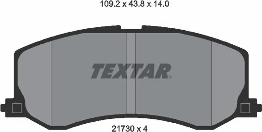 Textar 2173001 - Тормозные колодки, дисковые, комплект www.parts5.com