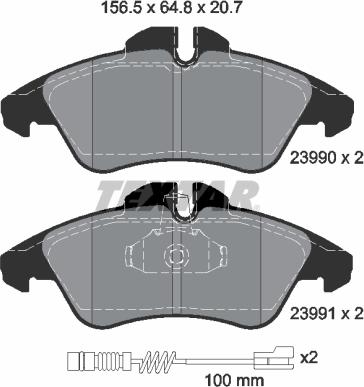 Textar 2399002 - Komplet zavornih oblog, ploscne (kolutne) zavore www.parts5.com