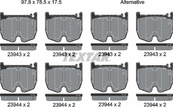 Textar 2394301 - Komplet pločica, disk-kočnica www.parts5.com