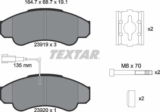 Textar 2391901 - Тормозные колодки, дисковые, комплект www.parts5.com