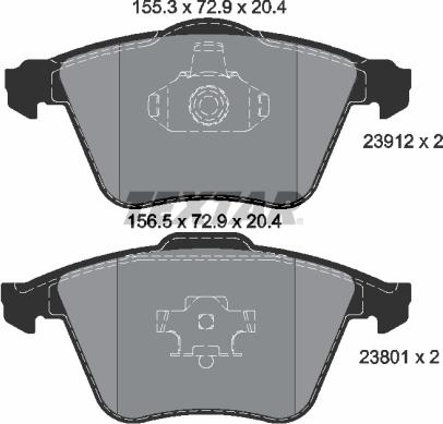 Textar 2391202 - Тормозные колодки, дисковые, комплект www.parts5.com