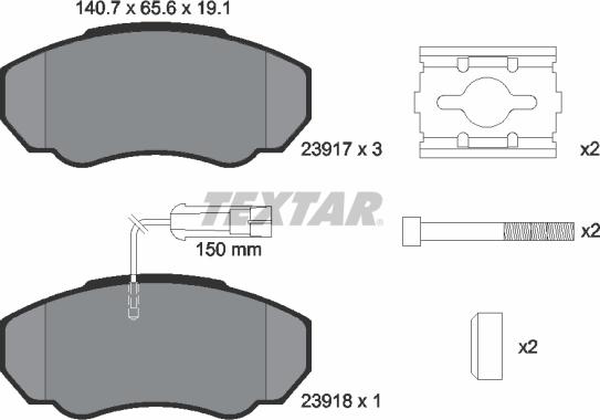 Textar 2391701 - Juego de pastillas de freno www.parts5.com