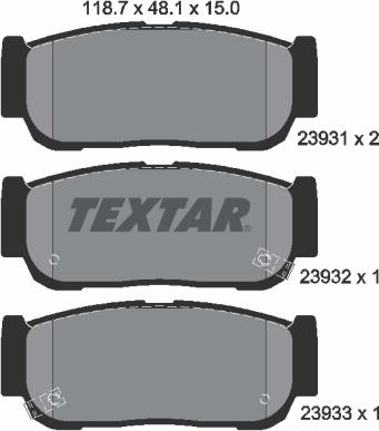 Textar 2393101 - Set placute frana,frana disc www.parts5.com