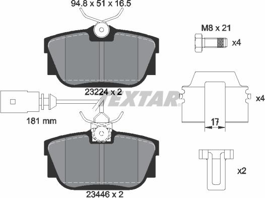 Textar 2344605 - Komplet kočnih obloga, disk kočnica www.parts5.com