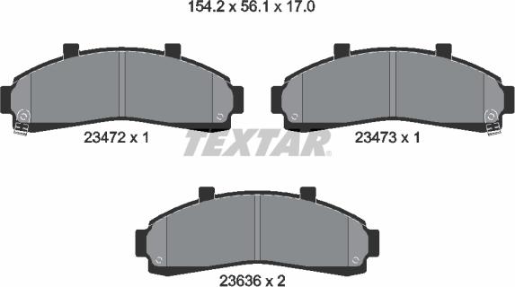 Textar 2347201 - Brake Pad Set, disc brake www.parts5.com