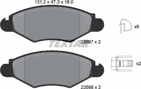 Textar 2359703 - Тормозные колодки, дисковые, комплект www.parts5.com