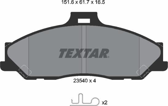 Textar 2354001 - Тормозные колодки, дисковые, комплект www.parts5.com
