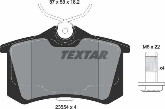 Textar 2355406 - Komplet kočnih obloga, disk kočnica www.parts5.com