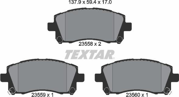 Textar 2355802 - Juego de pastillas de freno www.parts5.com