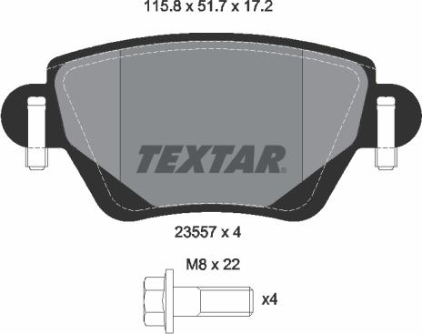 Textar 2355701 - Brake Pad Set, disc brake parts5.com