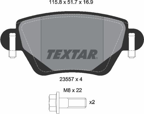 Textar 2355702 - Brake Pad Set, disc brake parts5.com