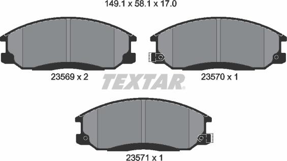 Textar 2356901 - Set placute frana,frana disc www.parts5.com