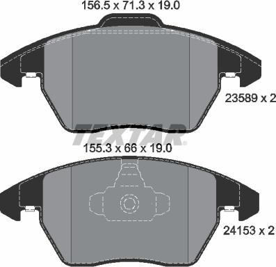 Textar 2358901 - Тормозные колодки, дисковые, комплект www.parts5.com