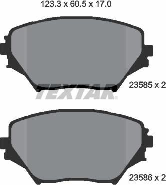 Textar 2358501 - Bremsbelagsatz, Scheibenbremse www.parts5.com