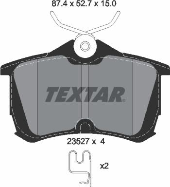 Textar 2352701 - Тормозные колодки, дисковые, комплект www.parts5.com