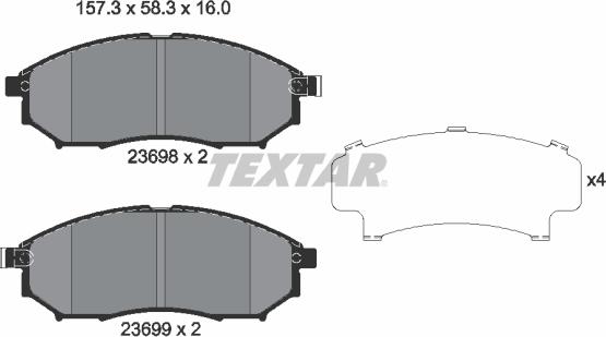 Textar 2369801 - Set placute frana,frana disc parts5.com