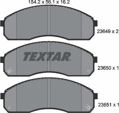 Textar 2364901 - Тормозные колодки, дисковые, комплект www.parts5.com