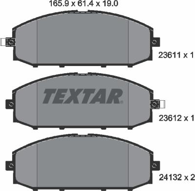 Textar 2361101 - Set placute frana,frana disc parts5.com