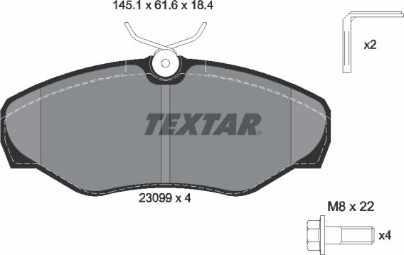 Textar 2309902 - Bremsbelagsatz, Scheibenbremse www.parts5.com